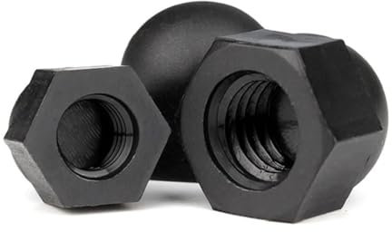 5/10/20/50 Stück schwarze Hutmuttern aus Nylon M3 M4 M5 M6 M8 M10 M12, dekorative Kunststoffabdeckung, Kuppel, Halbkreis-Hutmutter, DIN1587(50Pcs,M8)