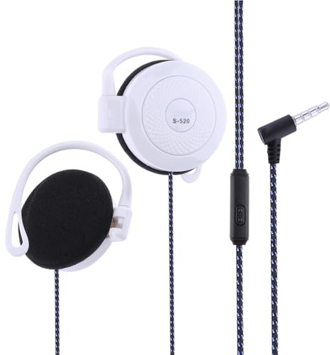 Shini S-520 - Auricolari stereo con auricolari da 3,5 mm con auricolari stereo MP4 da 3,5 mm per giochi, sport, libero, cuffie universali per telefono cellulare, 1,2 m/47,2