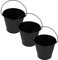 ANDRESLAD Seau à Graisse en Fer 3 Pièces pour Barbecue Accessoire de D'huile pour Cuisine en Extérieur Noir