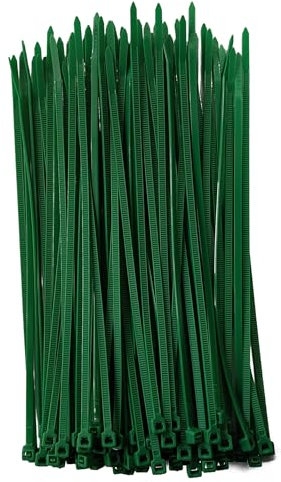 100pcs Serre Câble 200x4mm, Serflex Vert, Serre Cable Souple et Robuste Resistant à La Traction De 18kg, Durable Résistant au UV, Bricolage, Jardinage Collier De Usage En Intérieur Et Extérieur