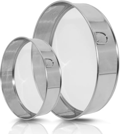 Gsakskdsap 2 Piezas Tamizador de Harina, Colador de Harina, Tamiz de Repostería, Tamizador Acero Inoxidable Profesional Redondo, Juego colador Fino 15/20 cm, Malla Filtro AzúCar para Hornear