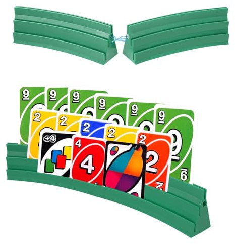 4 soportes para tarjetas de juego, 3 rampas, soporte para tarjetas de juego, apilable, con montaje magnético, soporte para cartas de póquer, UNO, para celebraciones, personas mayores, niños, artritis