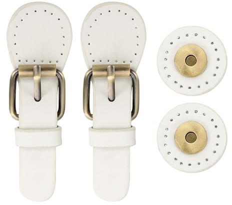 QUARKZMAN 2 Pcs Boutons-Pression Cuir Fermeture Magnétique Beige