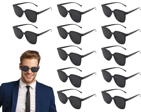 Kellegour Set di Occhiali da Sole del Partito in Plastica,24 PCS Retro Unisex Occhiali da Festa,Retro Occhiali da Festa Uomo Donna,per Spiaggia Carnevale Feste Hawaii Viaggi Compleanno Matrimonio,Nero