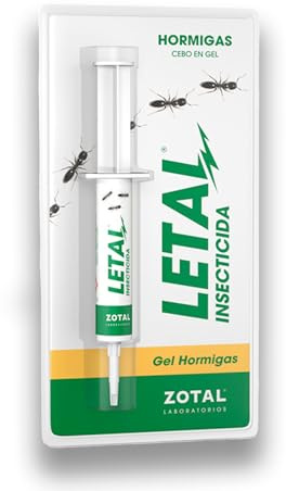 Gel Insecticida contra Hormigas LETAL 10 Gramos MUY EFECTIVO | Efecto Retardado para Eliminar Nidos y Colonias | Uso en Interior y Exterior | Con Imidacloprid | Elimina colonia completa | Nexum Market