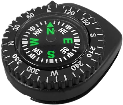 Compass Clipper Orienteering Compass for Watchband Mini Navigation Comapss Northern Hemisphere Compact Waterproof Portable Clip for Hiking Camping Adventure Outdoor Survival