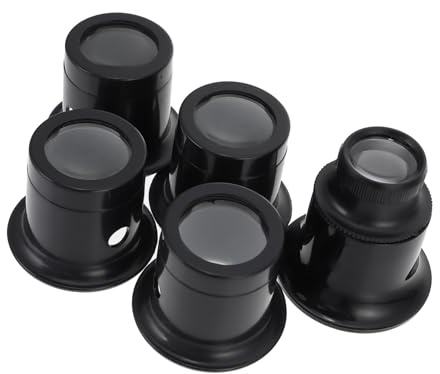 ORFOFE Outil de Précision en Plastique et Verre pour Réparation Montre et Loupes Horloger Lot de 5 3X 5X 10x 15x 20x Pratique pour Réparations Horlogères Voyages Quotidiens