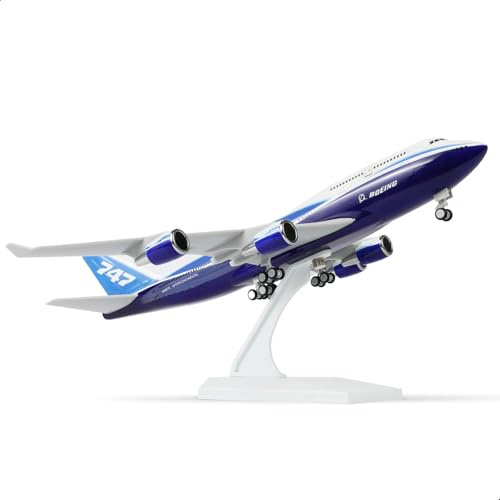 QIYUMOKE 1/240 747 - Kit de prototipos de 30 cm para modelos de avión Boeing 747 de resina con soporte de exhibición. Ideal como regalo para adultos en cumpleaños, vacaciones
