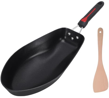 Tnfeeon Sartén con Forma de 3D con Revestimiento Antiadherente para una Distribución Uniforme del Calor, Adecuada para Utensilios de Cocina de Acero Inoxidable, Ideal para Freír,