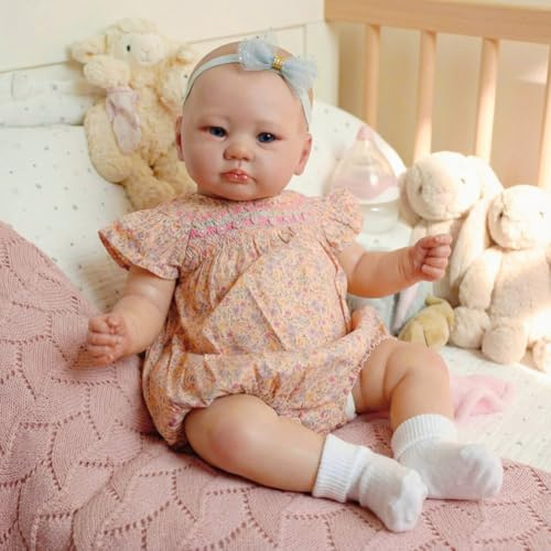 Lonian Reborn babydockor 45 cm realistisk nyfödd flicka verklighetstrogen docka öppna ögon äkta utseende baby mjukhet tyg kropp rörliga lemmar leksak med tillbehörsset