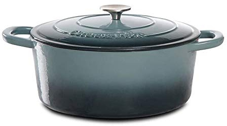 Crock-Pot Artisan Oval Enameled Cast Iron Dutch Oven, 7-Quart, Slate Gray