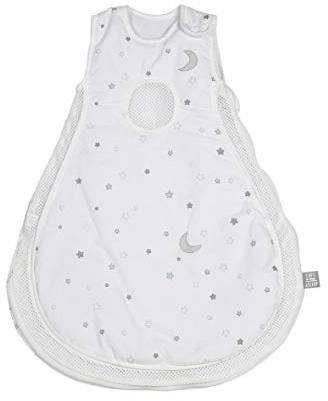 roba Babyschlafsack 56/62 cm - Easy Air Sternenzauber - Sommer Schlafsack für Neugeborene - aus Baumwolle mit Mesh Einsätzen - Stern Motiv in Weiß