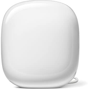 Google WiFi Pro – Wi-Fi 6E Zuverlässiges Heim-WLAN-System mit effektiver Abdeckung für Dein Zuhause Mesh-WiFi-Router Schnee, GA03030-EU, 1-Pack