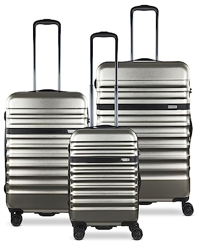 bugatti Corium 3er-Hartschalen Kofferset (S,M,L) 4 Rollen mit TSA-Zahlenschloss, Champagner