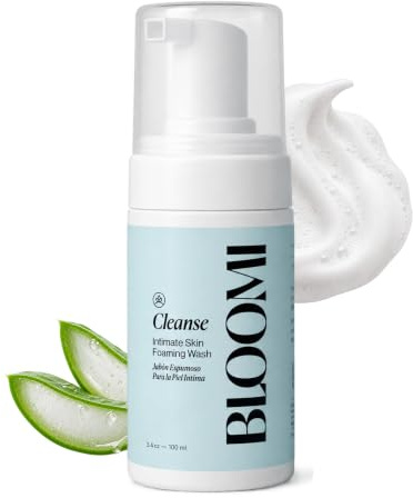 Bloomi Cleanse Intimate Skin Foaming Wash for Women - Hydrating Aloe Vera Cleansing for Intimate Areas Gentle Soothing Feminine Hygiene Shower Moisturizing Natural Foaming Soap Wash 3.4oz (1)