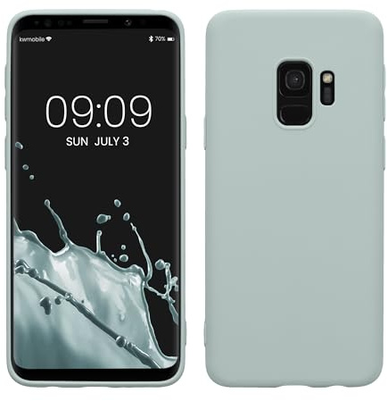 kwmobile Hülle kompatibel mit Samsung Galaxy S9 Hülle - weiches TPU Silikon Case - Cover geeignet für kabelloses Laden - Cool Mint