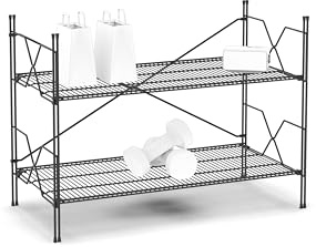 wi.sy Spazi Intelligenti Scaffale Metallo 60x80 cm Modulare e Personalizzabile, in Filo Metallico Leggero e Robusto con Sistema di Aggancio Brevettato Made in Italy