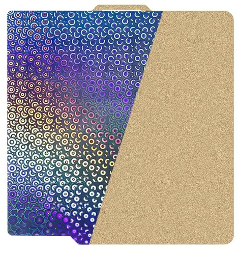 HzdaDeve Feuille de construction H1H 257,5 x 257,5 mm pour Bambu Lab X1/X1C/X1E/P1P/P1S/A1 Lit chauffant Plateforme flexible en acier à ressort Un côté texturé et un côté lisse Plaque (PEO Plaque