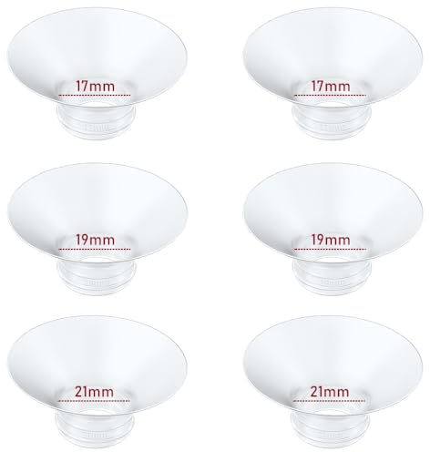 Flange Insert 17/19/21mm 6pcs Compatible with Momcozy M5/M9/M6/S12 Pro/V1 Pro/V2 Pro,for Spectra/Medela/MomMed/eufy/Lansinoh/Elvie Breast Pump,Fit for 24mm Flange/Shield of Most Pumps