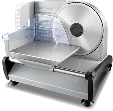 PAHION Brotschneidemaschine Elektrisch Aufschnittmaschinen Allesschneider Einstellbare Dicke 1-15 Mm Für Speck, Brot, Obst, Gemüse, Feinkost, Schinken, Käsehobel Schnelles, Effizientes Schneiden 200W