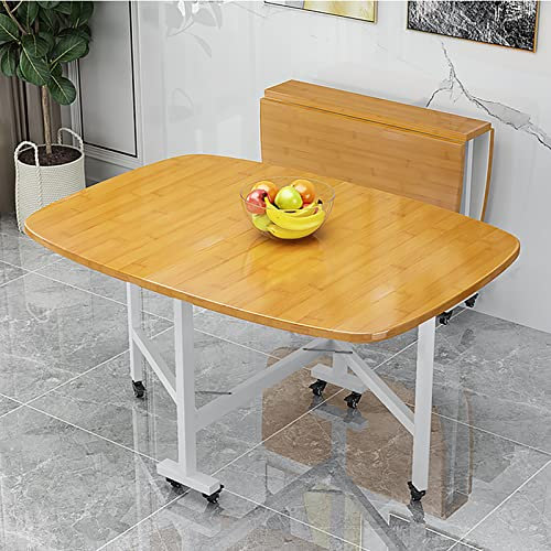 Ausziehbarer Klapptisch mit Universalrad, multifunktional, platzsparend, für Restaurant, Wohnzimmer, Terrasse, tragbarer Tisch und Stühle