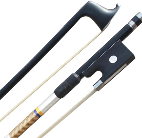 ARCRAW Carbon Fiber Violin Bow 4/4 Full Size 74.5CM 59-63g Ebony Frog Natural Horsehair for Violinists Fiddlers Teacher Student Professional (Bow Case Not Included)