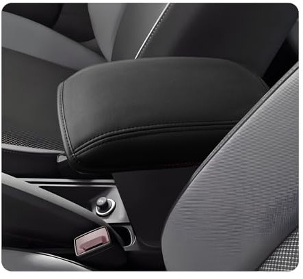 LUWU Compatibile con Skoda Kamiq 2019-2024 2025 Copertura per Bracciolo Centrale Coperchio Kamiq Bj. ab 2019- Suzuki Vitara LY Coperchio in Pelle Custodia Protettiva Consolle Centrale Accessori (Nero)