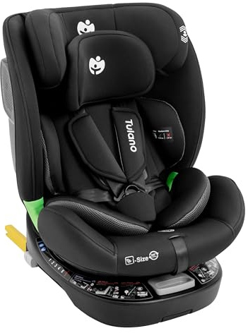 Tulano Loom 35 i-Size Kindersitz 40-150 cm - 360° Reboarder mit ISOFIX | 0–36 kg - Guard Fix Seitenschutz - Sicherer 5-Punkt-Halt - Abnehmbares Sonnendach - Bezug waschbar - Schwarz