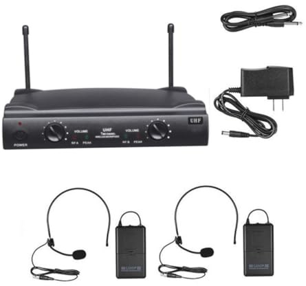 Toyvian Uhf-dualkanal-funkmikrofon-Set Taschensender Headset-mikrofone Empfänger MHz Reichweite XLR-Ausgang Audioausgang Eu-stecker