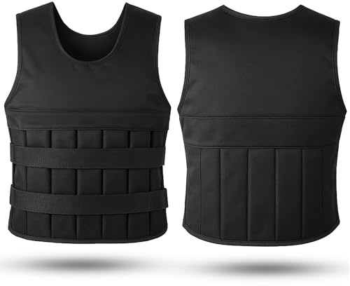 Fitby Gilet Da Allenamento Con Pesi Rimovibili Regolabile Fino A 10 Kg Per Crossfit, Cardio E Corsa, Nero