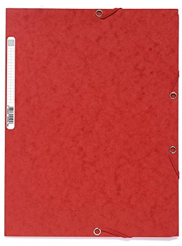 Exacompta 55505E 25er Pack Eckspanner-Mappe. Aus extra starkem Manila-Karton DIN A4 mit 2 Gummizügen und 3 Klappen rot Sammelmappe Dokumentenmappe