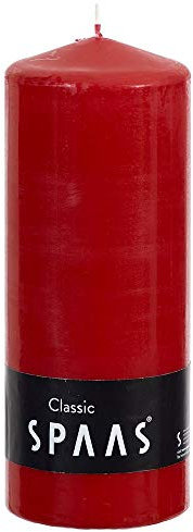 Spaas Unscented Pillar Candle 80/200 mm, ± 100 Hours, Red