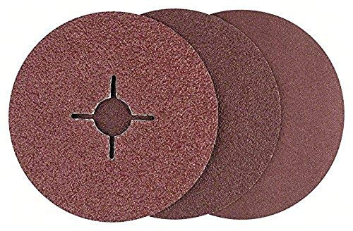 Bosch 2609256254 DIY Fiberschleifscheiben ø 125 mm, 4x G36/ 60/100, Metall, ungelocht, gespannt (12)