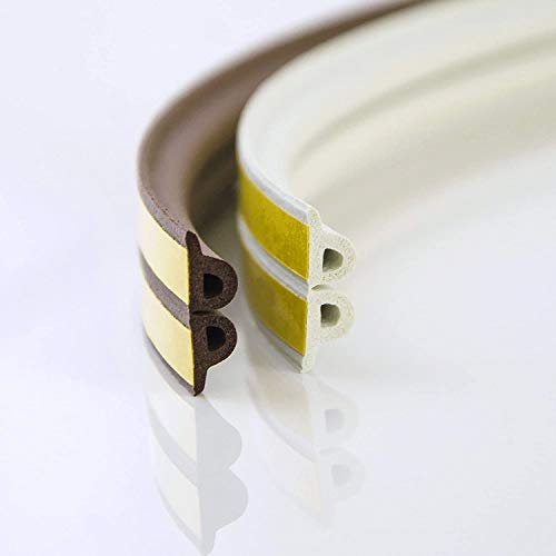 Dichtung, Dichtungsband für Fenster und Türen, Länge: 10 m, 9 x 5,5 mm, weiß, P-Profil, aus EPDM