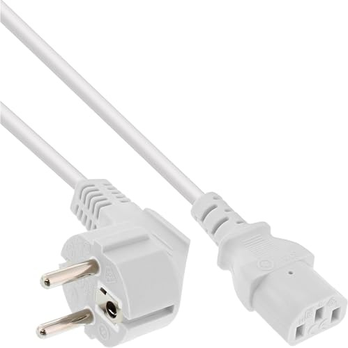 InLine 16650W câble électrique Blanc 0,5 m CEE7/7 Coupleur C13 - Cables électriques (0,5 m, Male connector / Female connector, CEE7/7, Coupleur C13, Blanc)