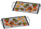 Invero Set of 2 Durable Metal Iron Barbecue Grill Cooking Serving Tray with Side Handles Black - 40 x 22 cm