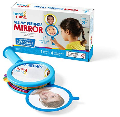 Learning Resources 91294 See My Feelings Social Emotional, Sensory Toys for Toddler Learning, Anxiety Relief, Mindfulness, Unbreakable Mirror for Kids (Pack of 1), 20 cm H x 10cm W