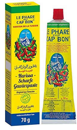 Pack 3 Harissa tunecina original en tubo 70 g pasta picante de chiles rojos y especias para cocinar y salsas toque magrebí mediterráneo