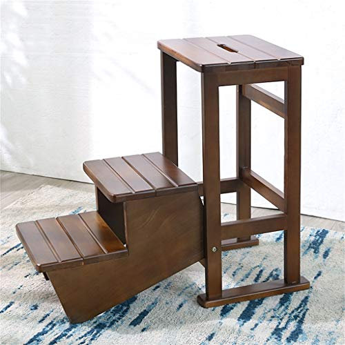 Sgabelli Con Gradini Scaletta pieghevole portatile Sgabello a 3 gradini - Scaletta pieghevole in legno Scaffale per sgabello - Gradini della libreria Scaffale per libri Supporto per piante per lo st
