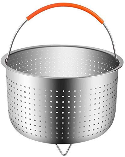 zaizai Vaporiera per Verdure Vaporiera in Acciaio Inossidabile con Manico in Silicone Cestello Multiuso in Acciaio Inossidabile Rivestito Adatto per Cucine/Ristoranti, ECC.