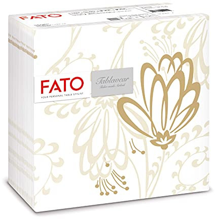 Fato, Trockene Papierservietten, Airlaid, Textileffekt, Packung mit 50 Servietten, Größe 40x40 gefaltet in 4, Boulevarddekor