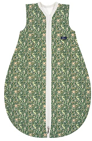 Alvi Schlafsack Baby Mäxchen Light,Kinder-Schlafsack ärmellos, Sommerschlafsack, Außensack (GOTS Underwater World, 90 cm)