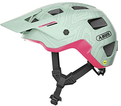 ABUS MTB-Helm MoDrop MIPS - robuster Fahrradhelm mit Aufprallschutz für Mountainbiker - individuelle Passform - Unisex - Mint, Größe L, Mint (iced mint), L (57-61 cm)