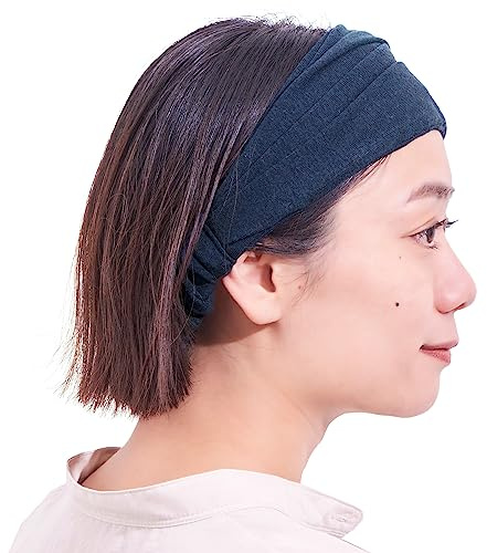 CHARM Damen Breites Haarband Bandana - Bio Baumwolle Stirnband Herren Kopftuch Sommer Hair Band Aus Japan