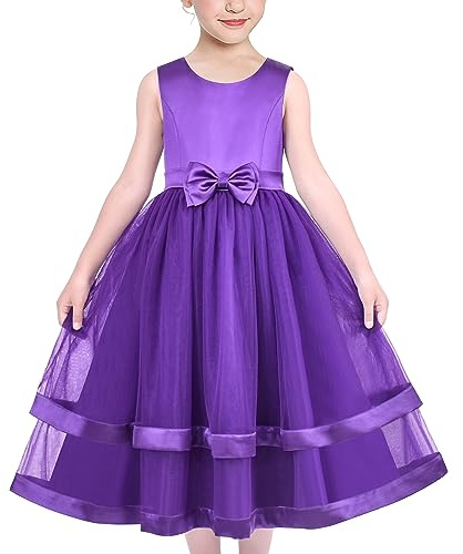 Sunny Fashion Robe Fille Fleur Violet Pourpre Princesse Mariage Millésime Formel 12 Ans
