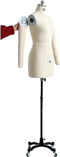 schneiderpuppe Schaufensterpuppe Mannequin Nähen weiblicher Schneiderpuppen mit Armen, Rollende, feststeckbare Halbkleidform for Clothing Shop Dresses ( Size : XXL-88 )