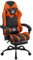 Play haha.Ergonomic reclining seat with footrest adjustable headrest and lumbar cushion high back support padded armrests PU leather finish for gaming home or office use
