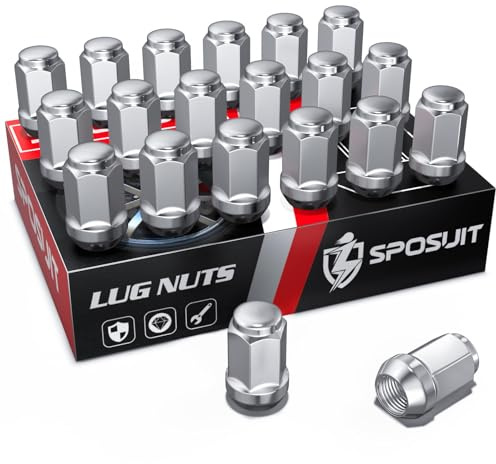 Sposuit M12x1.5 Lug Nuts - Replacement for 2006-2017 Jeep Compass, 2007-2017 Jeep Patriot - Closed End Chrome Lug Nut(20 Pcs)