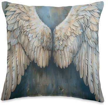 Vintage Angel Wings Throw Pillow