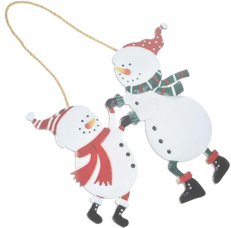 Cabilock Weihnachtsschmuck Weihnachten Hängender Schneemann Winter-schneemann-Schild Schneemann Türhänger Schneemann Wandschild Zum Aufhängen Schneemann-plaketten Zum Aufhängen Holz